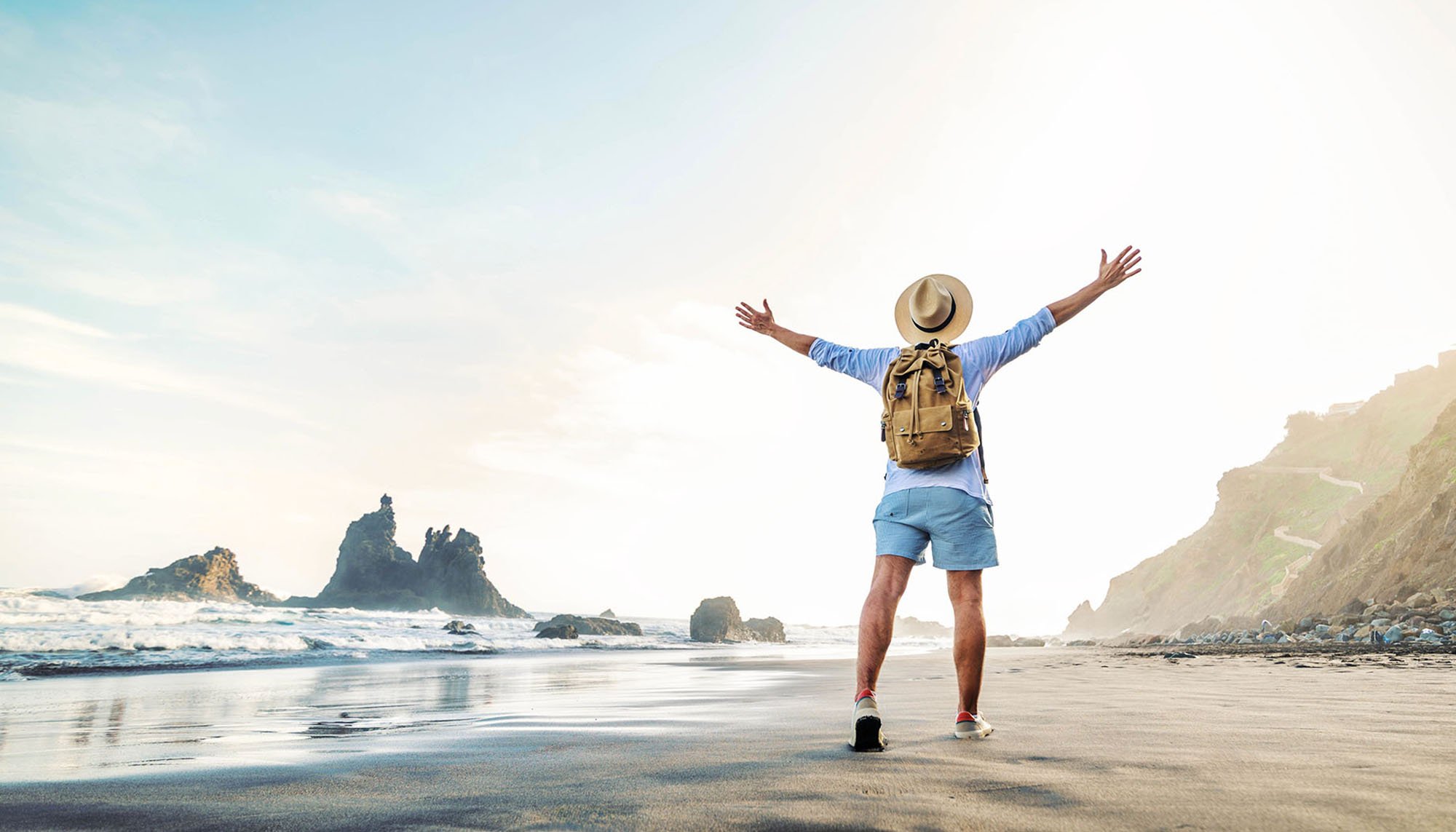 happy person on beach
