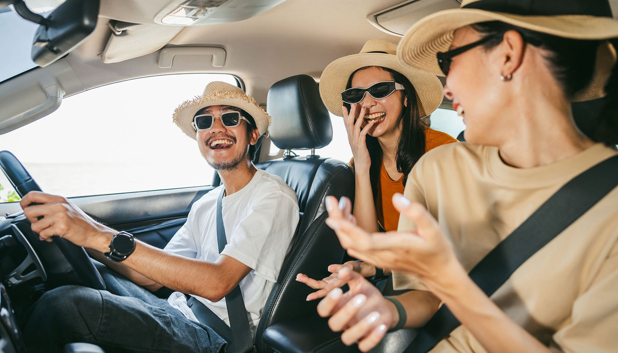 group of friends on road trip
