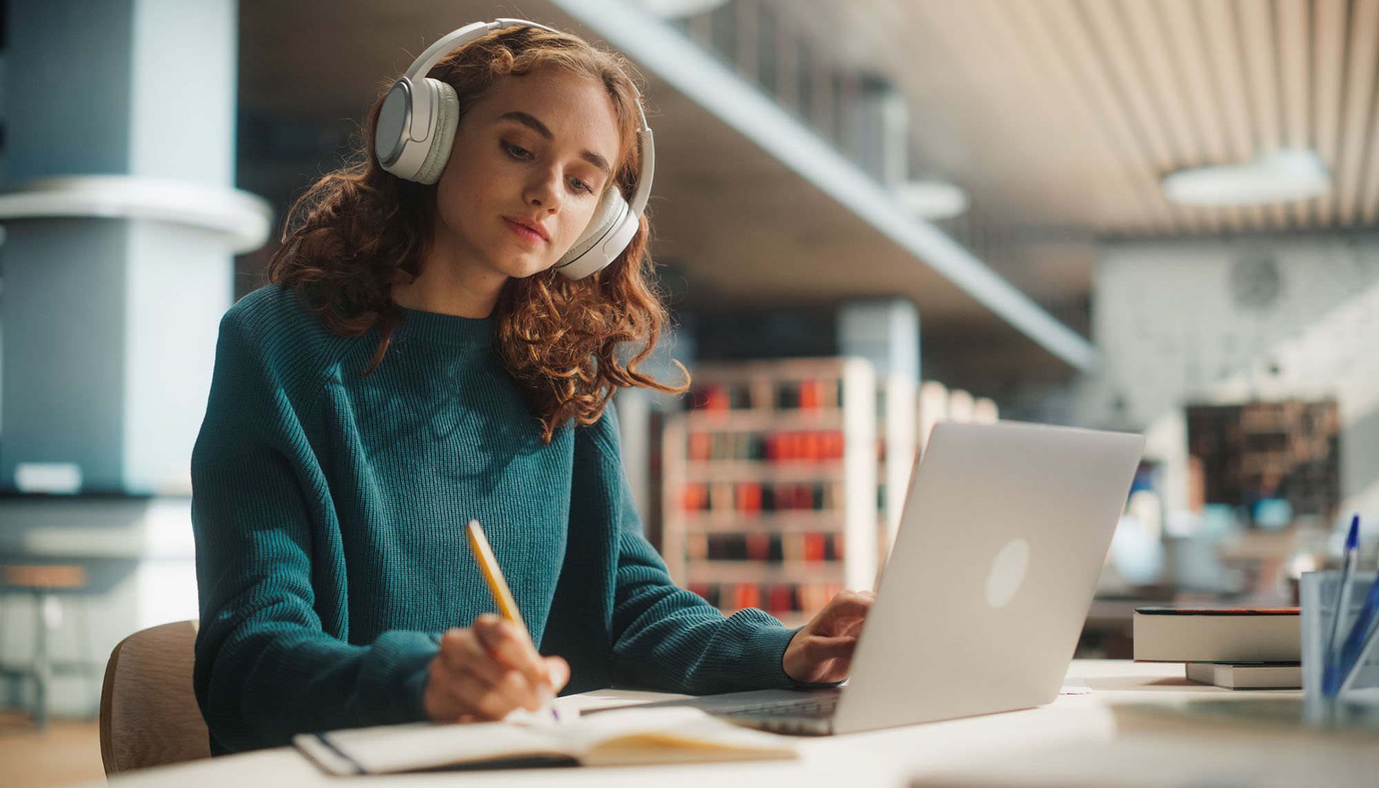 woman working on laptop