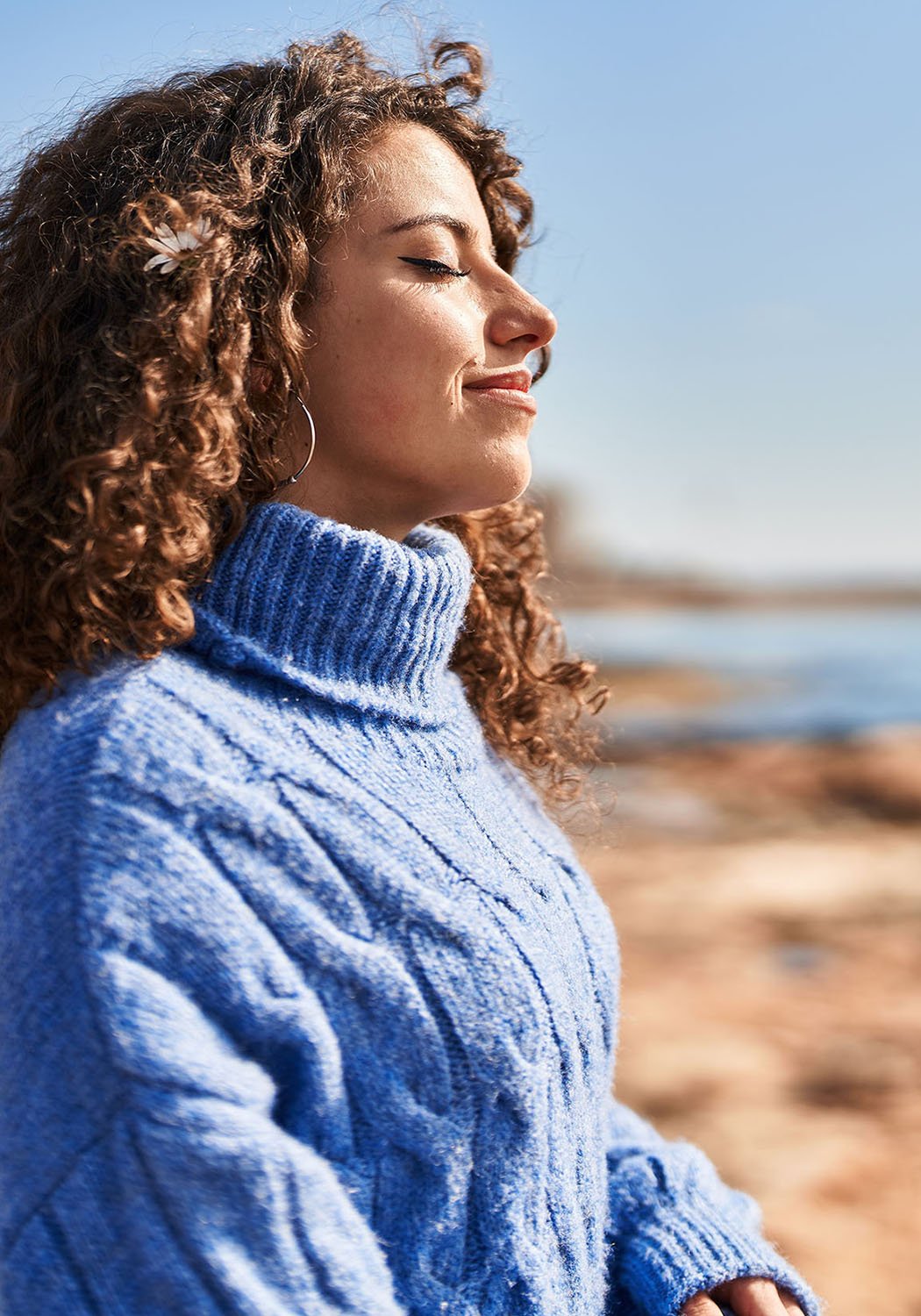 woman feeling happy